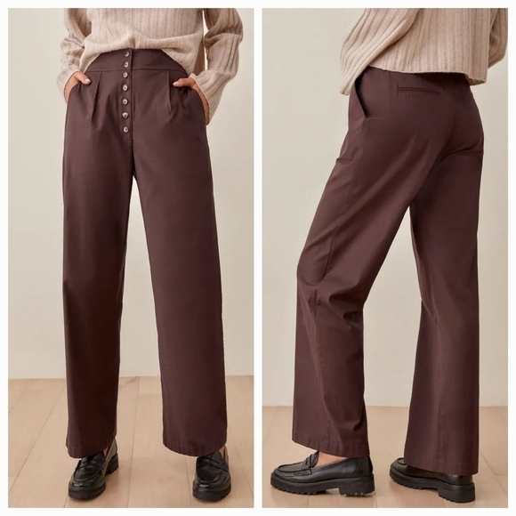 Reformation Roz Pant in Cafe size 0 NWT - Picture 2 of 10